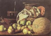Melendez, Luis Eugenio Stell Life with Melon and Pears (mk08) USA oil painting reproduction